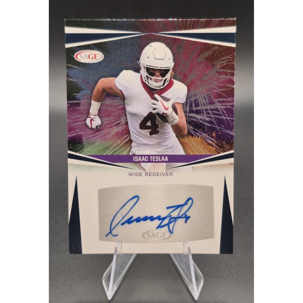 2025 Sage HIT Isaac Teslaa #A-IT Auto Blue Ink Rookie Autograph Lions Razorbacks